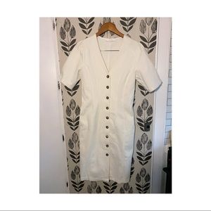 ASTR the label, button-up White denim dress